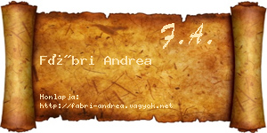 Fábri Andrea névjegykártya